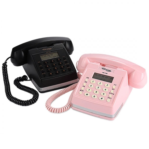 뉴썬 NS-750 엔틱 클래식 유선전화기 핑크 블랙