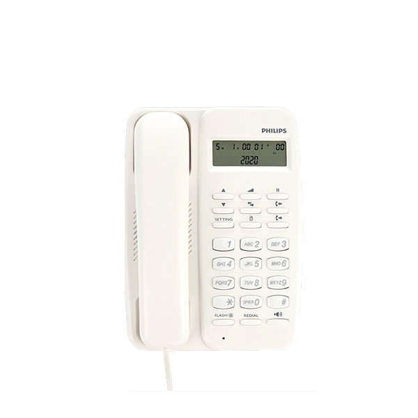 필립스 유선 CID 전화기 CRD150 재다이얼 스피커폰 통화중대기 음량조절