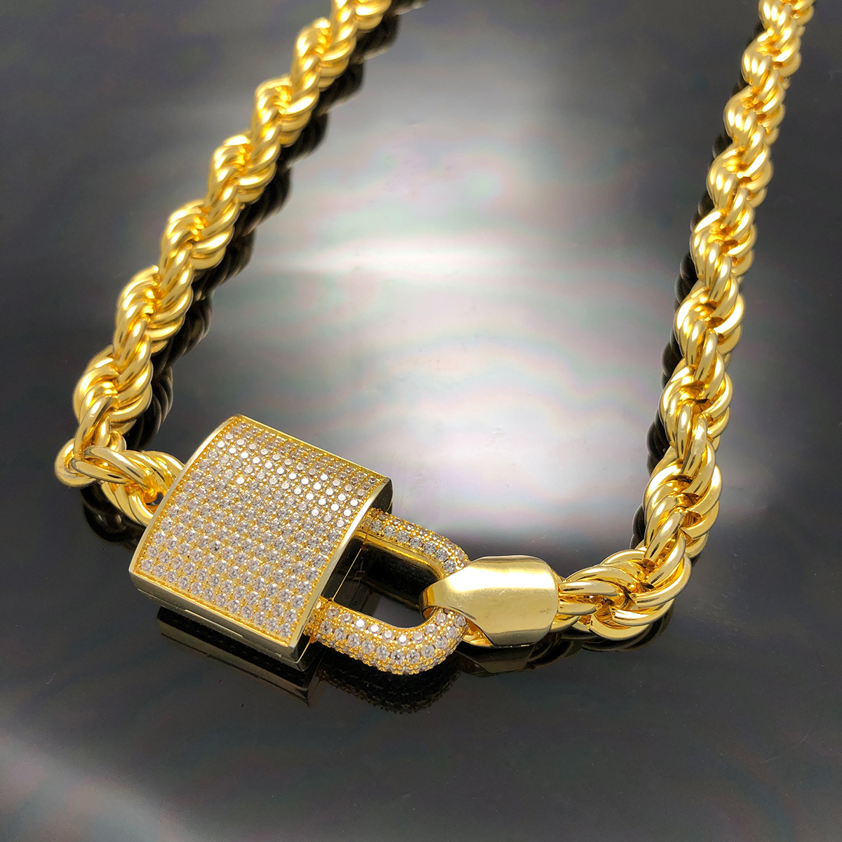 8mm Rope Chain with Iced Lock