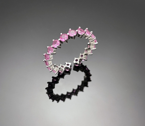 4prong Compass Layered Ring Pink Stone