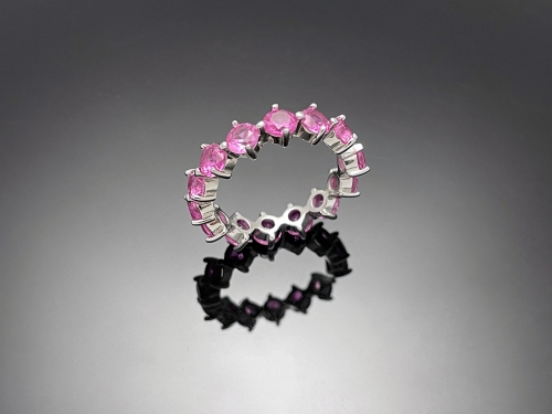 4prong Compass Layered Ring Pink Stone