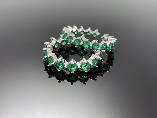4prong Compass Layered Ring Green Stone