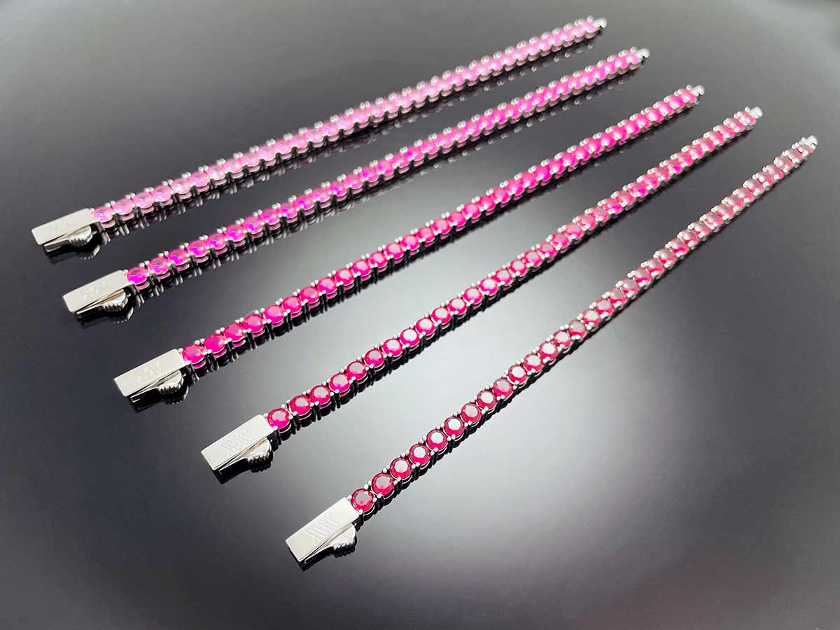 Made to Order - Color Tennis Chain Bracelet Pink Red