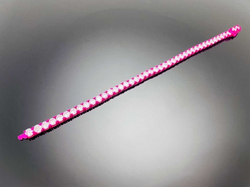 Color Tennis Chain Bracelet with New Clasp Candy Pink