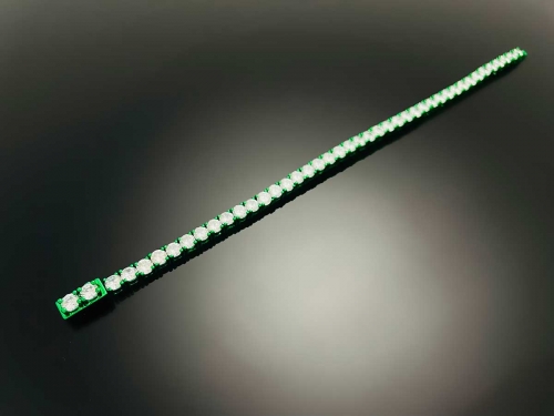 Color Tennis Chain Bracelet with New Clasp Green