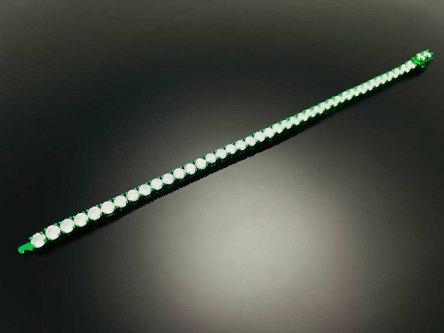 Color Tennis Chain Bracelet with New Clasp Green