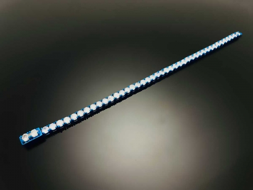 Color Tennis Chain Bracelet with New Clasp Blue